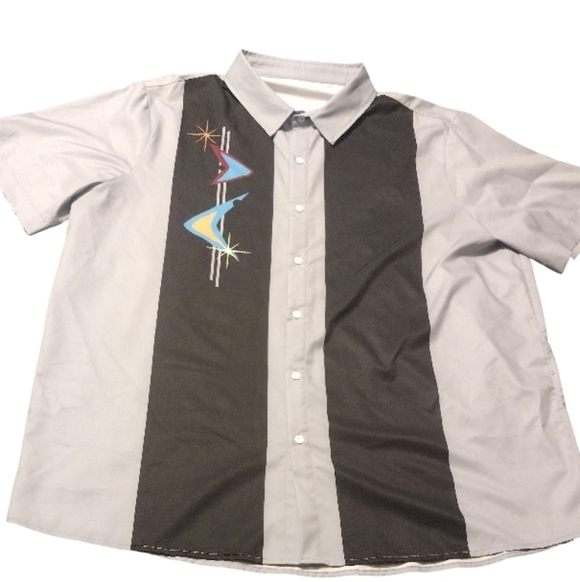 None Other - Stylish Hawaiian Gray and Black Men's Shirt